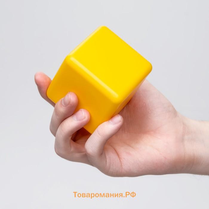 Кубики детские, пластиковые, цветные, 12 штук, 6 × 6 см