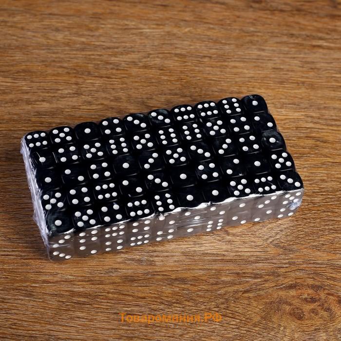 Кубики игральные, 1.6×1.6 см, набор 100 шт., чёрные