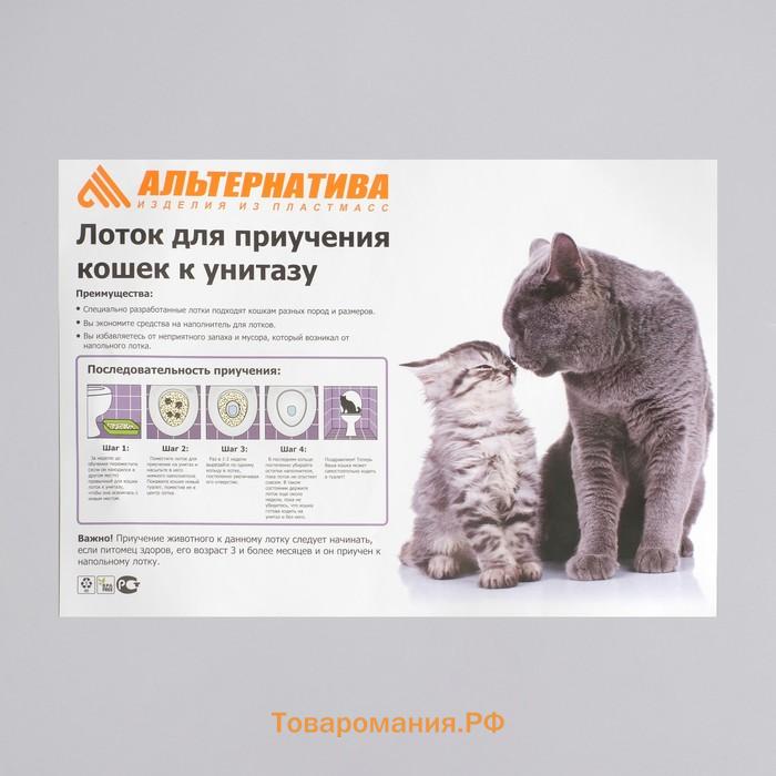 Туалет для приучения кошек к унитазу 39,2 х 38,7 х 3 см, белый