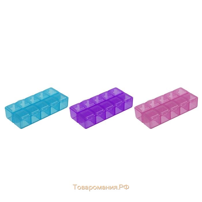 Органайзер для бисера, 10 отделений, 8,8 × 4,5 × 2,1 см, цвет МИКС