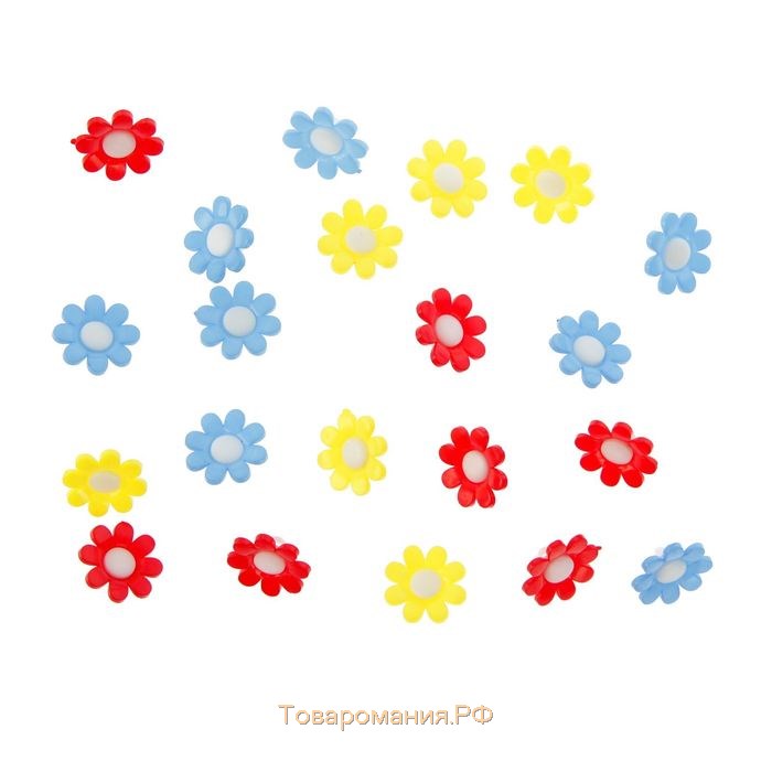 Пуговицы пластик для творчества "Цветочек" набор 20 шт МИКС 1,5х1,5 см