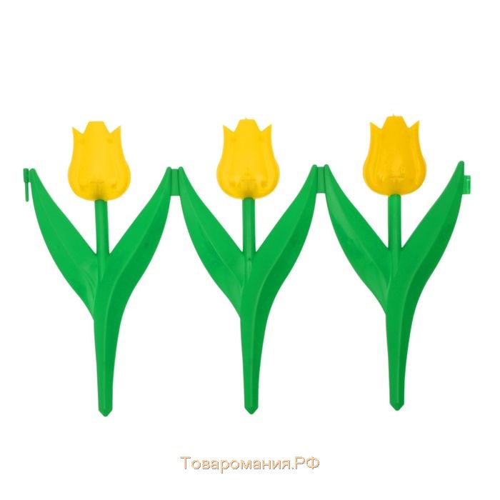 Ограждение декоративное, 30 × 225 см, 5 секций, пластик, жёлтый цветок, «Тюльпан»