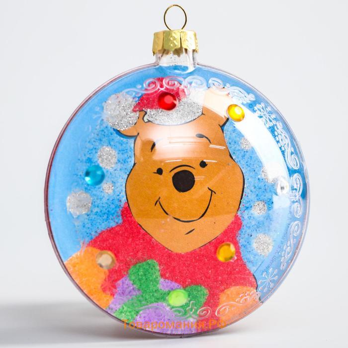 Новогодний ёлочный шар с фреской "С Новым годом!", Медвежонок Винни