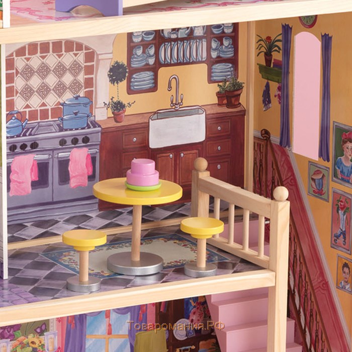 Домик кукольный деревянный KidKraft «Кайла», трёхэтажный, с мебелью