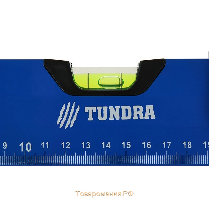 Уровень алюминиевый магнитный ТУНДРА, эргономичная ручка, 3 глазка, 400 мм