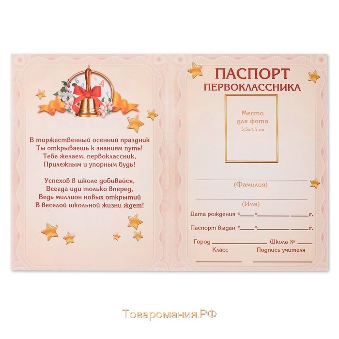 Паспорт первоклассника, РФ символика
