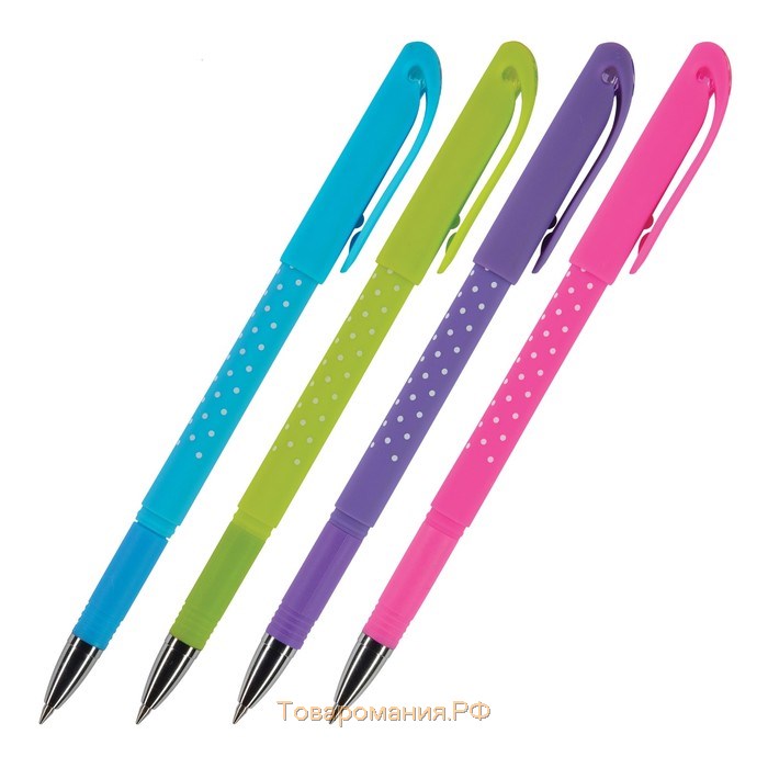 Ручка гелевая со стираемыми чернилами DeleteWrite Art «Горошек», узел 0.5 мм, синие чернила, матовый корпус Silk Touch, МИКС