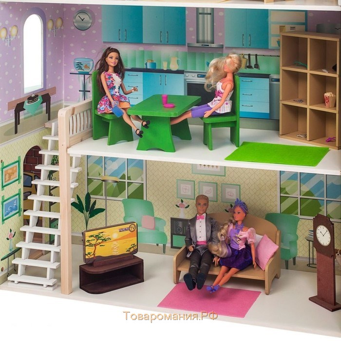 Домик кукольный Paremo «Жозефина Гранд», трёхэтажный, с мебелью