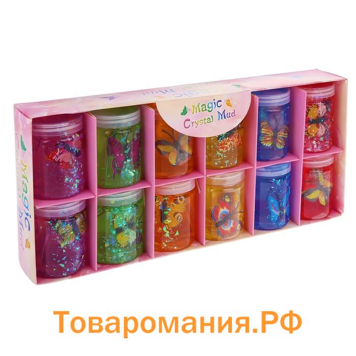 Лизун - слайм «Бабочка», твёрдый, цвета МИКС