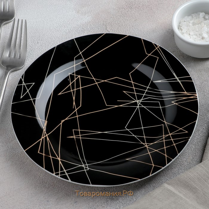 Тарелка керамическая пирожковая «Кассиопея», d=19 см, цвет чёрный
