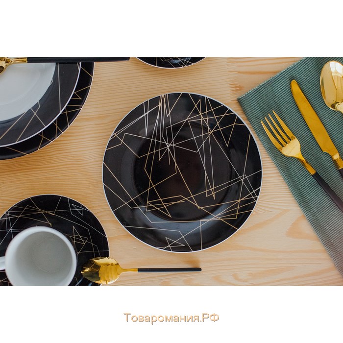 Тарелка керамическая пирожковая «Кассиопея», d=19 см, цвет чёрный