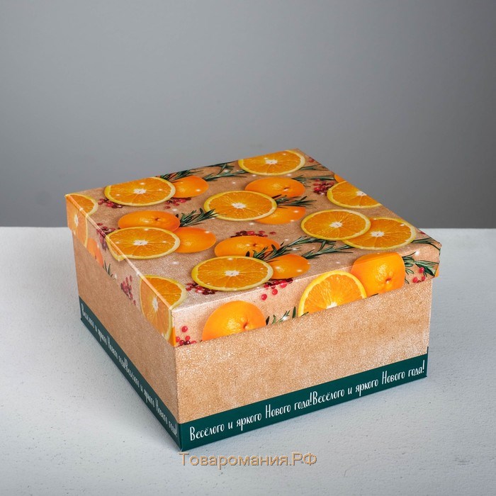 Набор подарочных коробок 6 в 1 «Мандариновый», 10 х 10 х 6 - 20 х 20 х 11 см