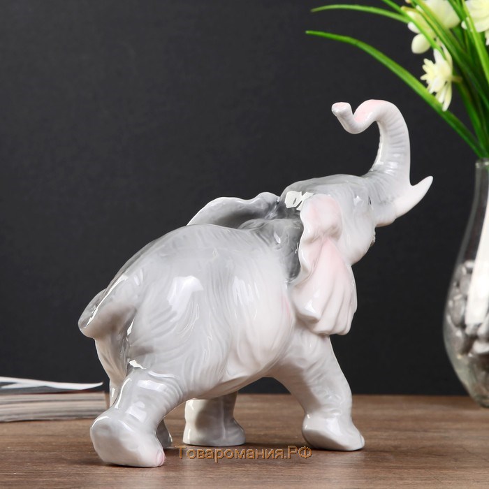 Сувенир керамика "Серый слон" 17х22х8,5 см