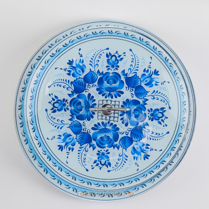 Фруктовница стеклянная 2-х ярусная круглая «Синева», d=25/20 см, цвет голубой