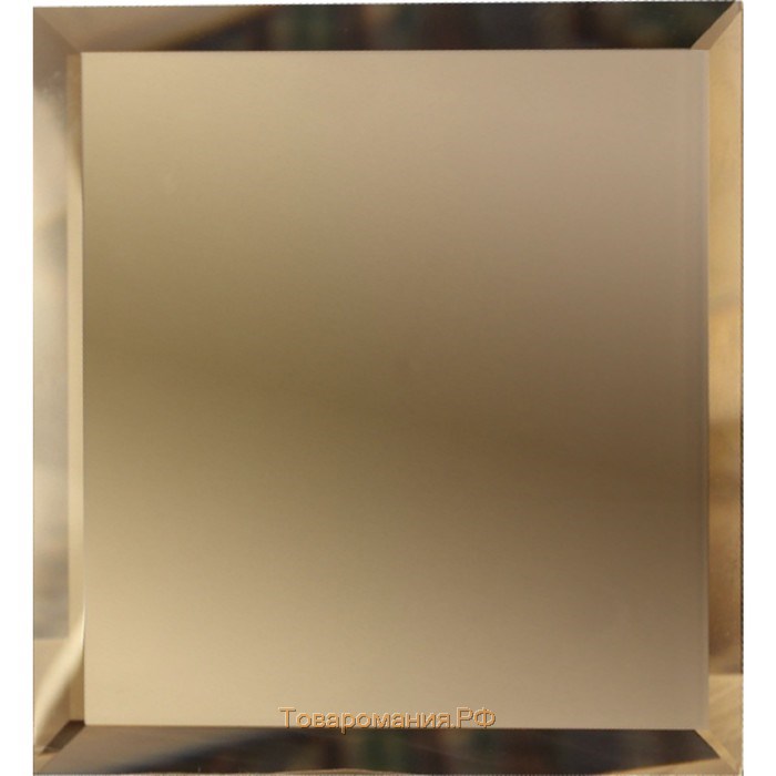 Квадратная зеркальная бронзовая плитка с фацетом 10 мм, 200х200 мм