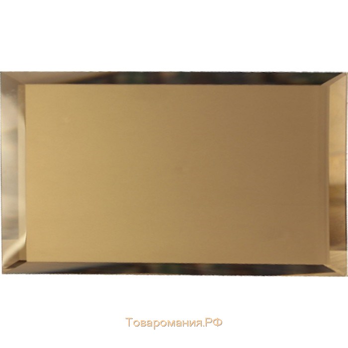 Прямоугольная зеркальная бронзовая матовая плитка с фацетом 10 мм, 480х120 мм