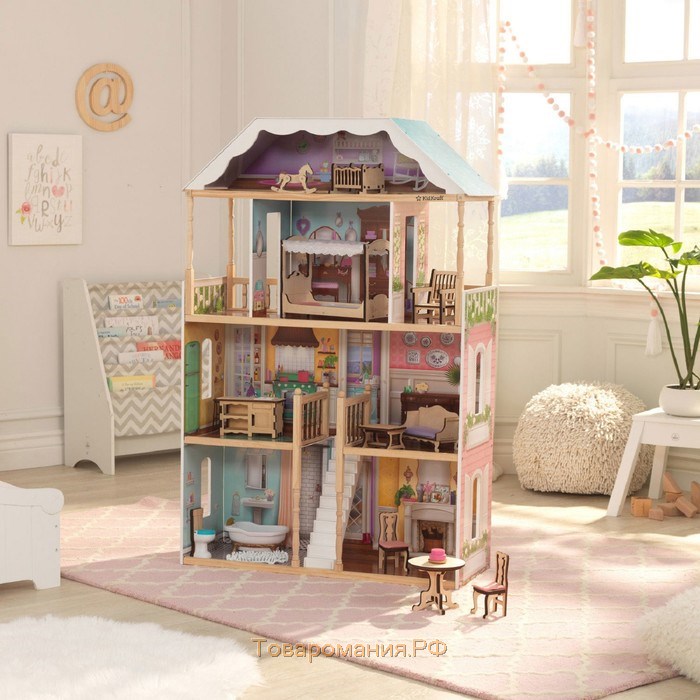 Домик кукольный KidKraft «Шарллота», четырёхэтажный, с мебелью