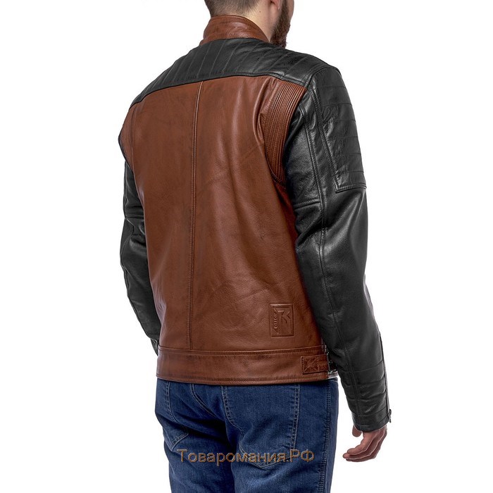 Куртка Bravo 7, кожа, коричневый, чёрный, XXL