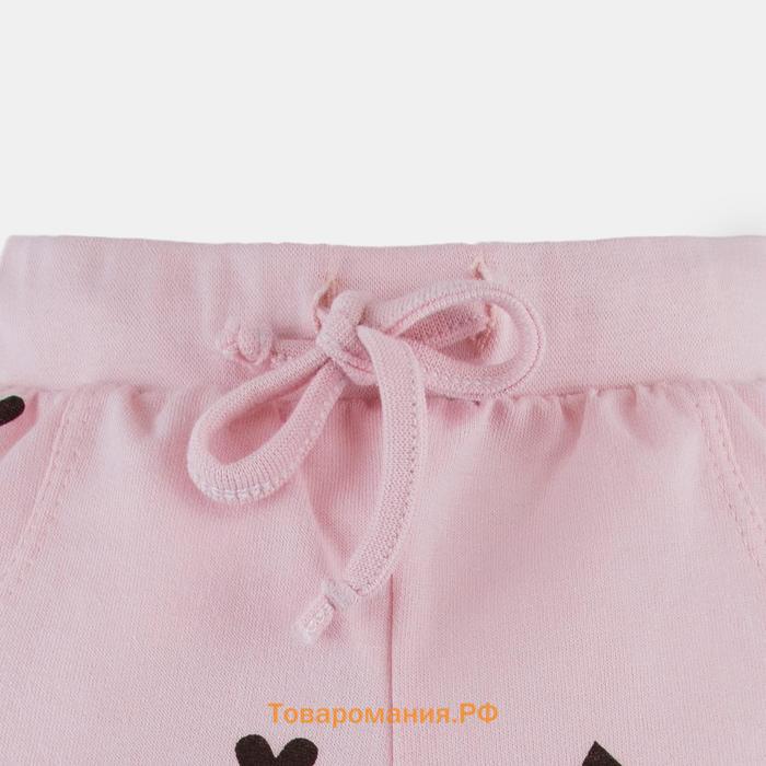 Комплект: толстовка и брюки Крошка Я "Сердечки", розовый, рост 74-80 см