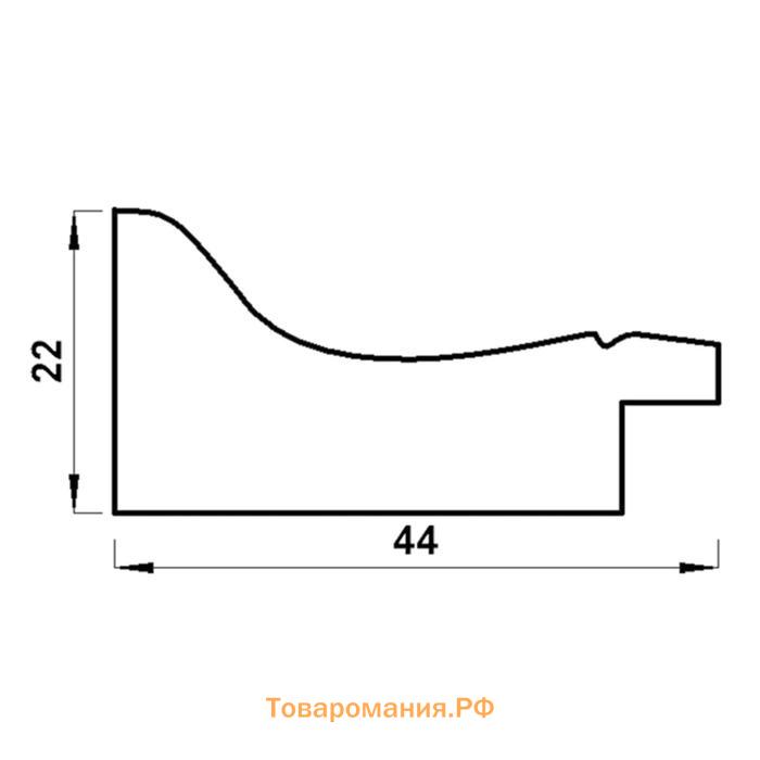 Рама для картин (зеркал) 21 х 30 х 4,4 см, пластиковая, Calligrata 6744, дерево с белой и золотой патиной