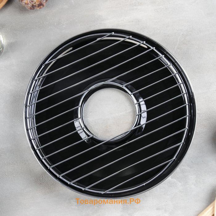 Сковорода- гриль Healthy grill, d=33 см, эмалированное покрытие, цвет чёрный