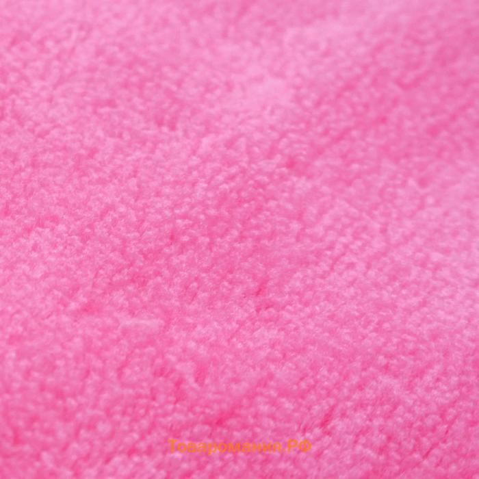 Трикотаж костюмный велсофт гладкокрашенный, ширина 150 см, цвет ярко - розовый