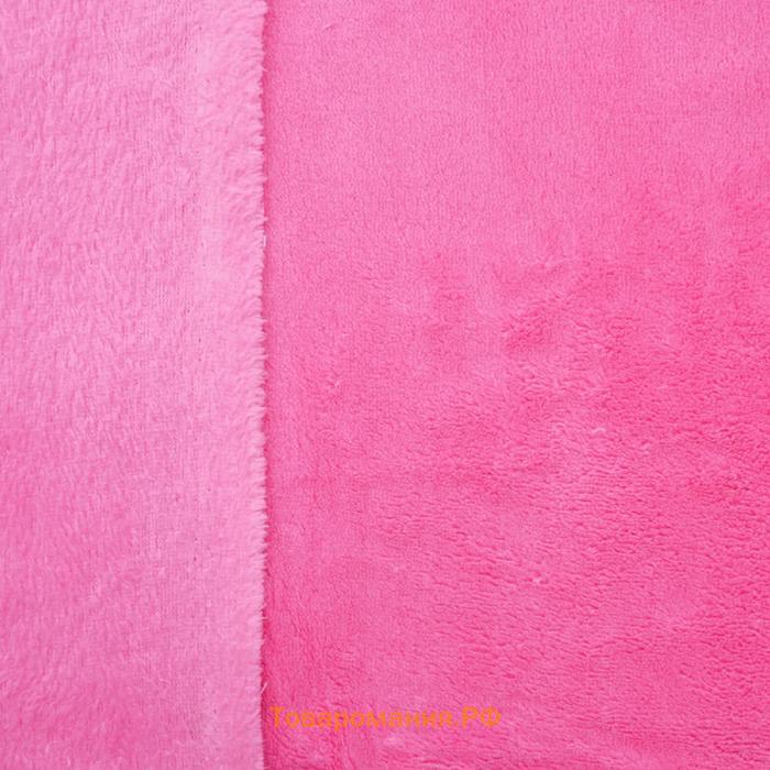 Трикотаж костюмный велсофт гладкокрашенный, ширина 150 см, цвет ярко - розовый