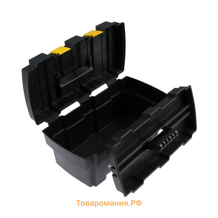 Ящик для инструмента ТУНДРА, 16", 420 х 225 х 200 мм, пластиковый, подвижный лоток