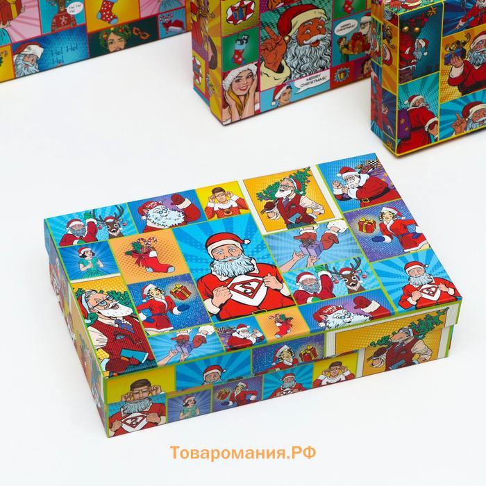 Набор коробок 4 в 1 "Рop-art новогодний 1", 30 х 20 х 8 - 24 х 14 х 5 см