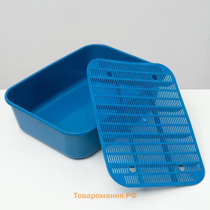 Туалет Сима с бортом + сетка + совок-микс 30 х 39 х 13,5 см синий FIX