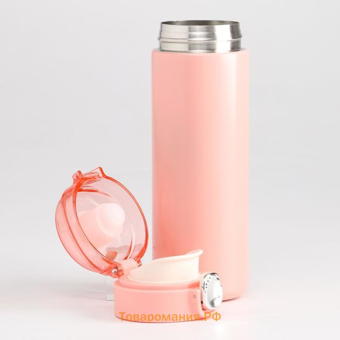 Термос, 400 мл, Simple "Мастер К", сохраняет тепло 8 ч, 20.5 х 6.3 см, розовый