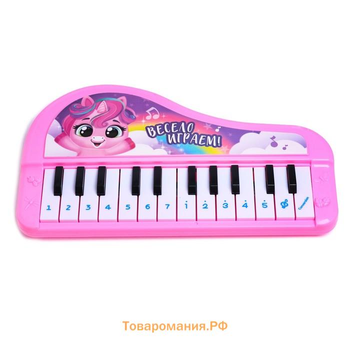 Музыкальное пианино «Чудесные пони», звук, цвет розовый
