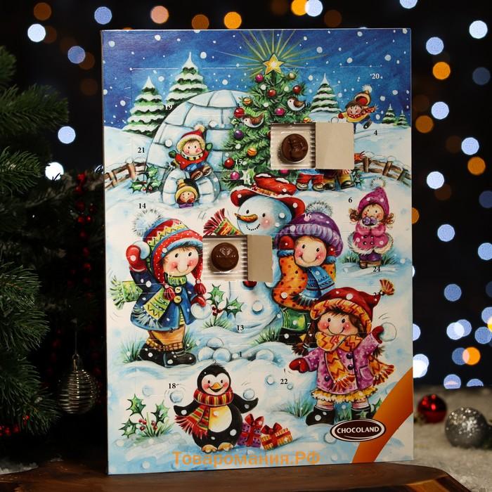 Адвент календарь с мини плитками из молочного шоколада Chocoland МИКС, 50 г