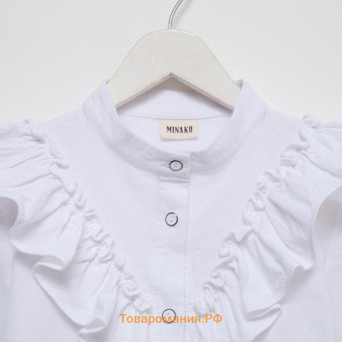 Блузка для девочки MINAKU цвет белый, р-р 134