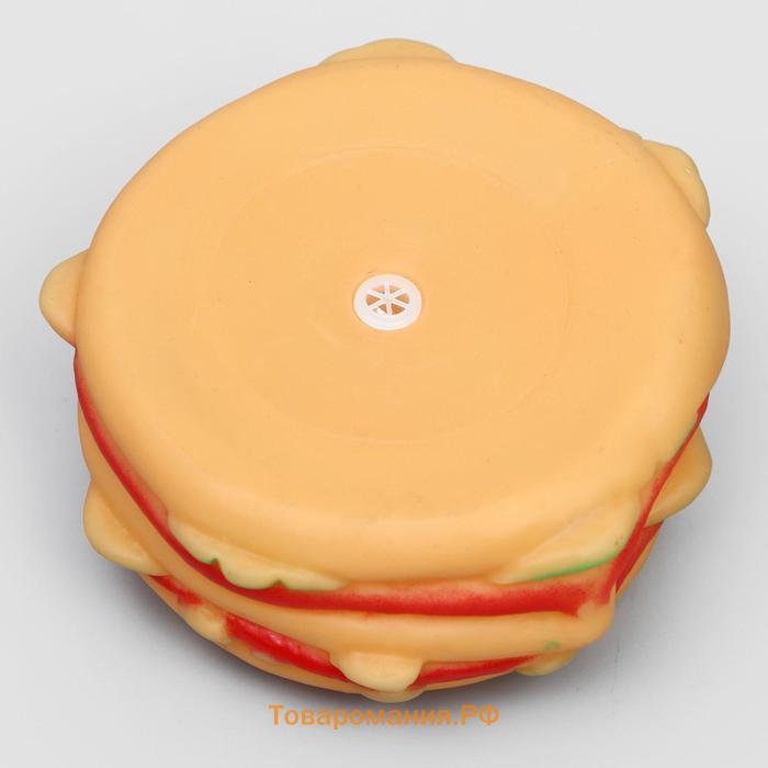 Игрушка пищащая "Гамбургер с салатом" для собак, 9,5 см