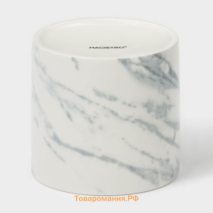 Сахарница Magistro Real Marble, 250 мл, 8,5×9 см, фарфор, белая