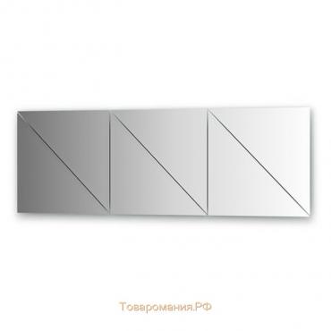 Зеркальная плитка с фацетом 15 мм, - комплект 6 шт треугольник 40 х 40 см, серебро Evoform