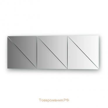 Зеркальная плитка с фацетом 15 мм, - комплект 6 шт треугольник 25 х 25 см, серебро Evoform