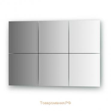 Зеркальная плитка с фацетом 15 мм, - комплект 6 шт квадрат 20 х 20 см, серебро Evoform
