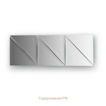Зеркальная плитка с фацетом 10 мм, - комплект 6 шт треугольник 15 х 15 см, серебро Evoform