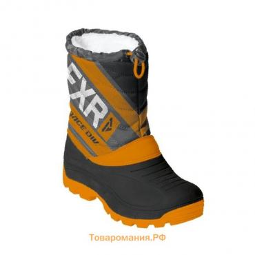 Ботинки FXR Octane с утеплителем, размер 31, чёрные, оранжевые, серые