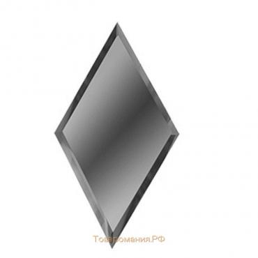 Зеркальная графитовая матовая плитка «Ромб» 10 мм, 200х340 мм