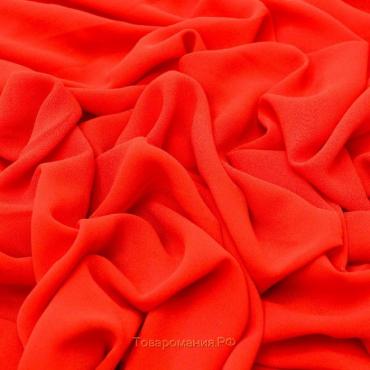Ткань плательная, креп - шифон гладкокрашеный, ширина 150 см, красный