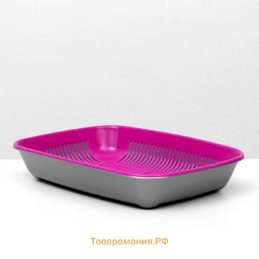 Туалет округлый с сеткой 33,5 х 25 х 6 см, маджента/серый