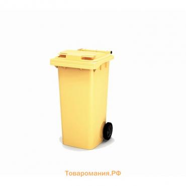 Передвижной мусорный контейнер 120л., МКА-120, 93,7х55,5х48см, желтый