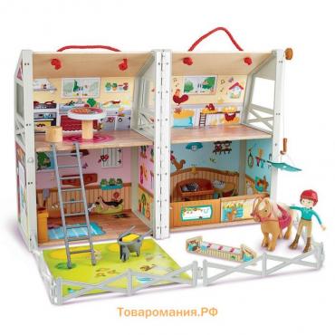 Набор игровой Hape «Моя любимая ферма», двухэтажный, с животным, куклой и аксессуарами