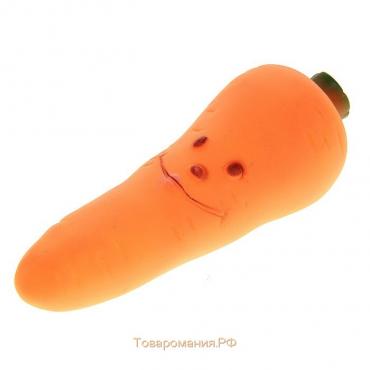Игрушка пищащая "Морковка" для собак, 12 см, оранжевая
