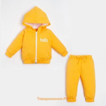Комплект: худи и брюки Крошка Я "Dogs", рост 80-86 см, цвет оранжевый