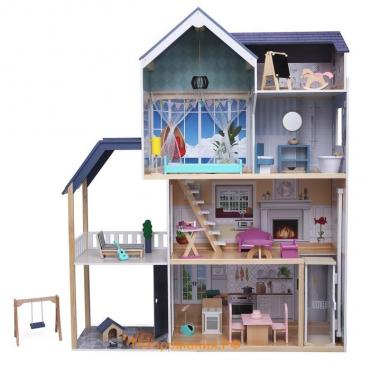 Домик кукольный Paremo деревянный «Мэделин Авеню», четырёхэтажный, с мебелью