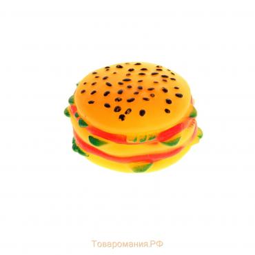 Игрушка пищащая "Гамбургер с салатом" для собак, 9,5 см